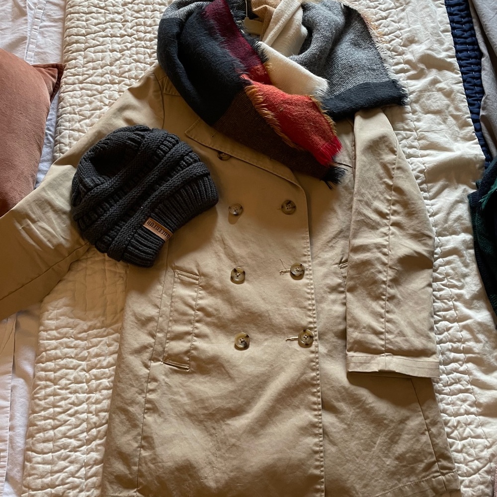 Coat, Blanket Scarf and Hat